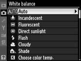 Reglaj fin balans de alb Balansul de alb poate fi reglat în detaliu pentru a compensa variaţia culorii sursei de lumină sau pentru a introduce intenţionat o nuanţă de culoare în imagine.