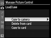 Împărtăşirea comenzilor opţiunilor de control fotografie Opţiunile personalizate de control fotografie create utilizând ViewNX sau software opţional precum