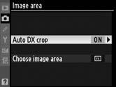 Image Area (Suprafaţa imaginii) d Senzorul de imagine în format FX al aparatului foto (36,0 23,9 mm) poate fi utilizat pentru a înregistra imagini cu o suprafaţă echivalentă cu (unghi fotografiere)