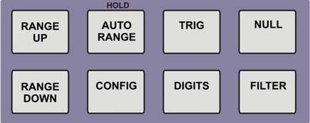 Range Up Select Next Range Down Set Auto Range Mode Enter Configuration Menu Select Trigger Setting Select Number of Digits Set Null Point Select Filter Setting