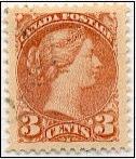 The first Ottawa Three Cents vary from the first printings that appear in Copper and Indian reds, through various shades of carmine rose, from deep to pale.