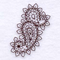 [m1274] 13 Dk Red Center piece in bottom paisley [m1181] Paisley #6 - Small CD081506TB Stitches: 11327 3.03" H X 2.