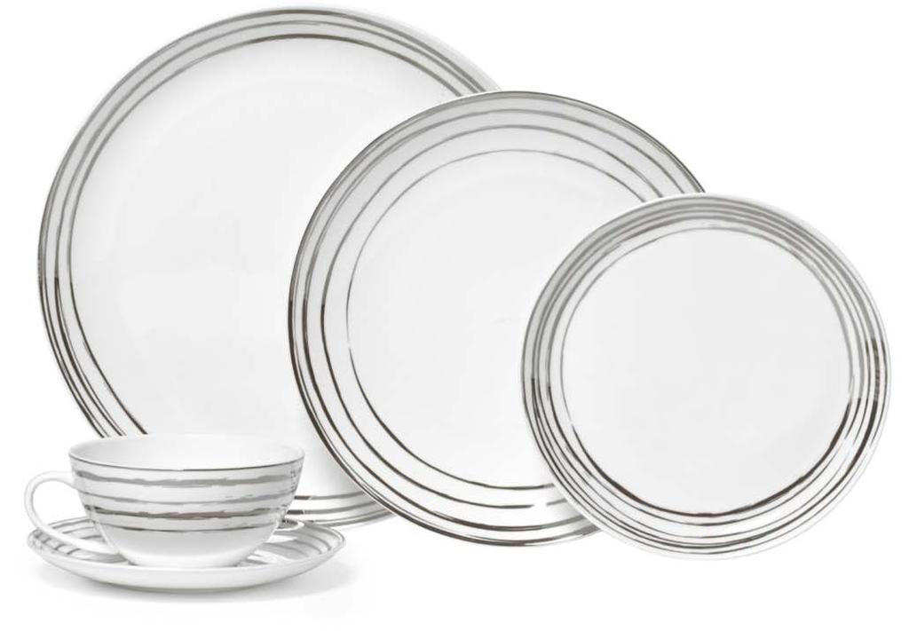 Sure to create a modern and sophisticated tablescape, these 5-piece place settings include a dinner plate, a salad plate, a