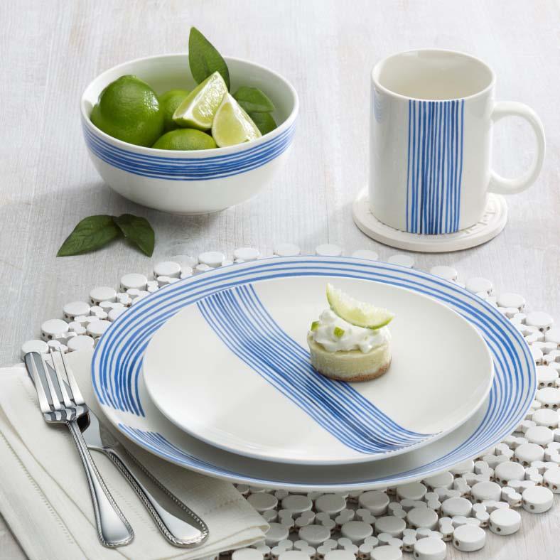 Mikasa Admiral Cobalt Mikasa Admiral Cobalt porcelain dinnerware is inspired by the natural ebb and flow of the sea.