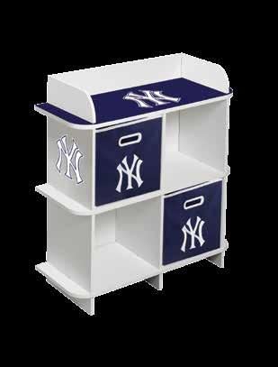 4-Cube Organizer 29" wide x 12" deep x 30" tall 4-cube storage organizer with your team's graphics and colors.