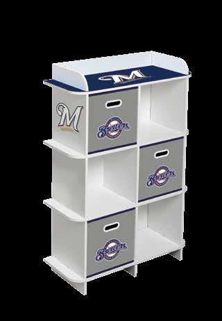FD0009C Yankees 4-Cube Organizer 6-Cube Organizer 29" wide x 12" deep x 42" tall 6-cube storage organizer with your team's