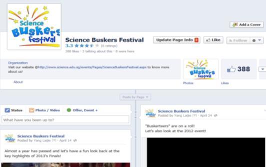 Facebook Follow Science Buskers Festival on