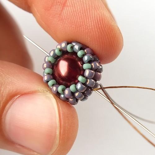 6) Then weave through beads to get to the