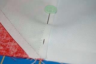 I like to pin them this way so that my needle doesn't get in the way while I am sewing.