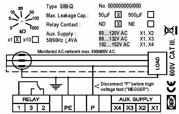 Relay output The SIM-Q is equipped with one change-over relay contact.