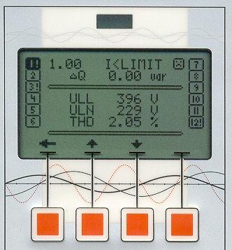 Power Factor regulator BLR-CM-T/RT Page 2 of 8 Display User Interface of BLR-CM is a graphical LCD and a membrane keyboard with 4 softkeys.