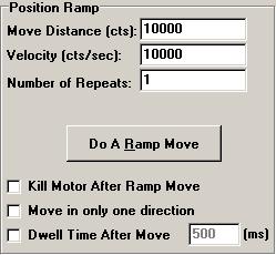 Position Ramp The Ramp Position input test profile provides a forward/reverse trajectory with almost zero acceleration time (very large acceleration rate)