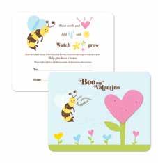 Valentine s Day Classroom Seed Card Sets NOTE: All card sets on this page do not include envelopes A) Eco Monsters Valentine s Cards - Pink ORDER QTY In 3 s