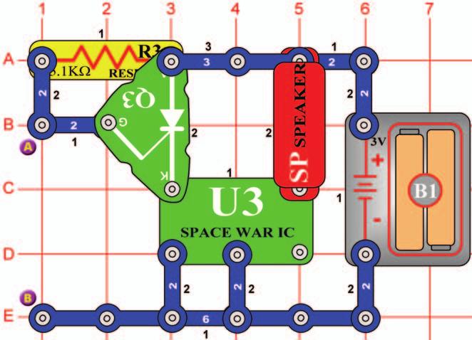 Project #377 Space War Alarm by SCR OBJECTIVE: To build an alarm circuit. The circuit uses the space war IC (U3) and works the same way as project #320.