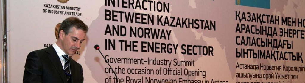 Norwegian Minister of Foreign Affairs at INTSOK s Kazakhstan - Norway Energy Seminar, which was held in connection with the official opening of the Royal Norwegian Embassy for Central Asia in Astana.
