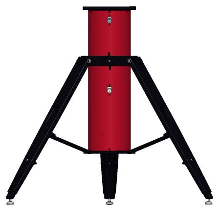 The tripod height position locking knob is located on the center ring that adjusts the height of the tripod and can be seen in Figure 5.