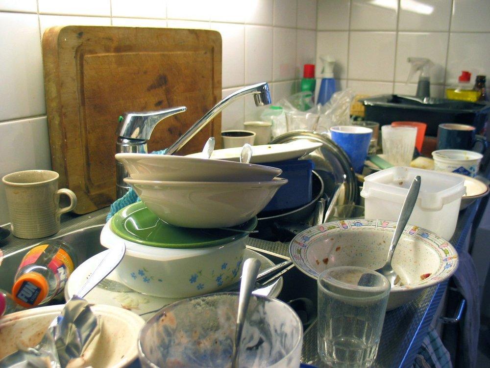 Given a stack of dishes in the sink Which should you do?