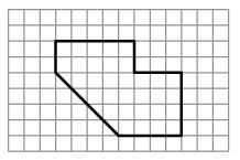 7-1. Examine the shape below. Extra Problems Unit 7 Find the area and perimeter of the shape. On graph paper, enlarge the figure so that the linear scale factor is 3.
