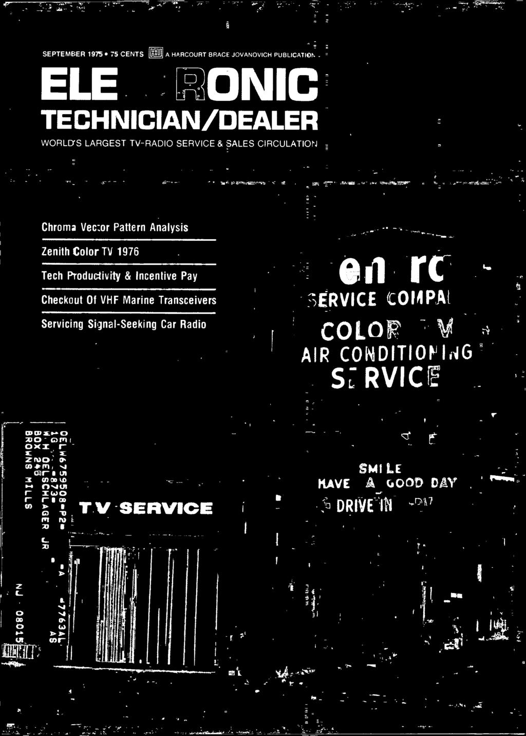 Signal -Seeking Car Radio COLOR TV AR CONDTONNG SERVCE CD CD m--9 o Ofri
