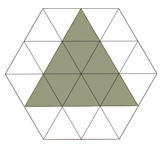 What fraction of the hexagon is shaded?