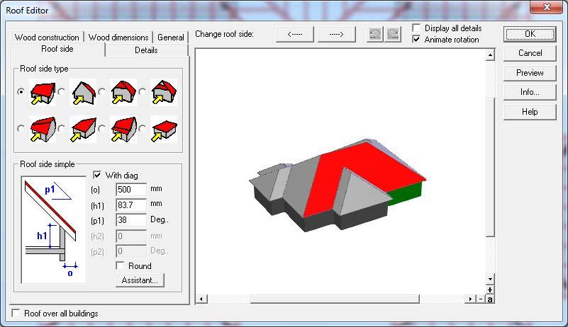 4. As you can see, the layout of the Advanced Roof Editor varies greatly from the Simple Roof Editor.
