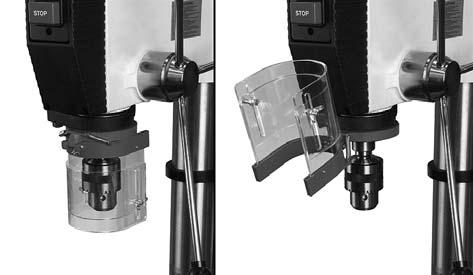 Chuck Guard 1. Unplug machine from power source. 2. Attach chuck guard to spindle collar and tighten screw (Figure 9a).