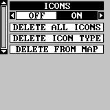 Use this only if you want to erase all icons that have been placed on all map screens.