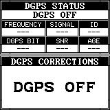 Now select "POSITION FORMAT" to change the top position display, or "ALTERNATE FORMAT" to change the bottom display. Group G The group G screen shows DGPS information.