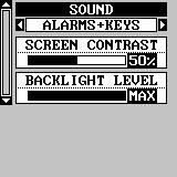 No sound. To change the audio mode, highlight the SOUND label as shown below, then press the right or left arrow keys.
