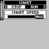 The bar chart also gives a graphical indication of the chart speed. After you ve made the adjustment, press the EXIT key to erase the menu.