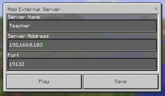 Minecraft is very social, as you will see). Click the Add Server button to get the option to add an IP Address.