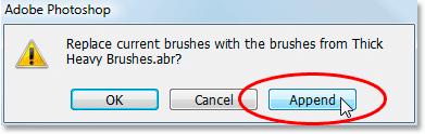 Then select the Thick Heavy Brushes brush set from the list that appears: Select the Thick Heavy Brushes brush set to load it.