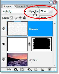 Canvas layer s blend mode from Normal to Multiply.