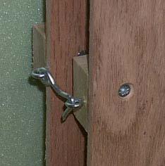 A simple hook latch secures the legs so they
