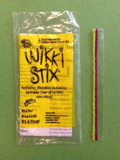 Wikki Stix Materials Bag of Wikki Stix (wax sticks that are flexible and sticky) Uses Can be used as an adhesive Can be used to increase the diameter of tools Can be used as a
