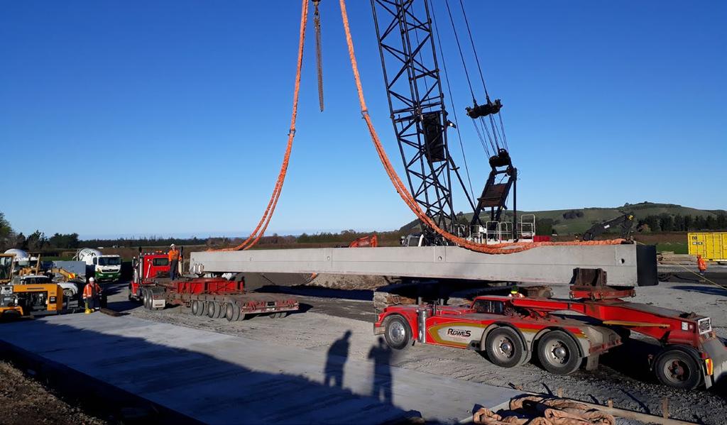 SH1 NORTH 140 BRIDGE BEAMS ON THE MOVE QUESTIONS ANSWERED For the last two weeks motorists travelling through the Upper South Island have been sharing the road with 28 metre (bumper-to-bumper) truck