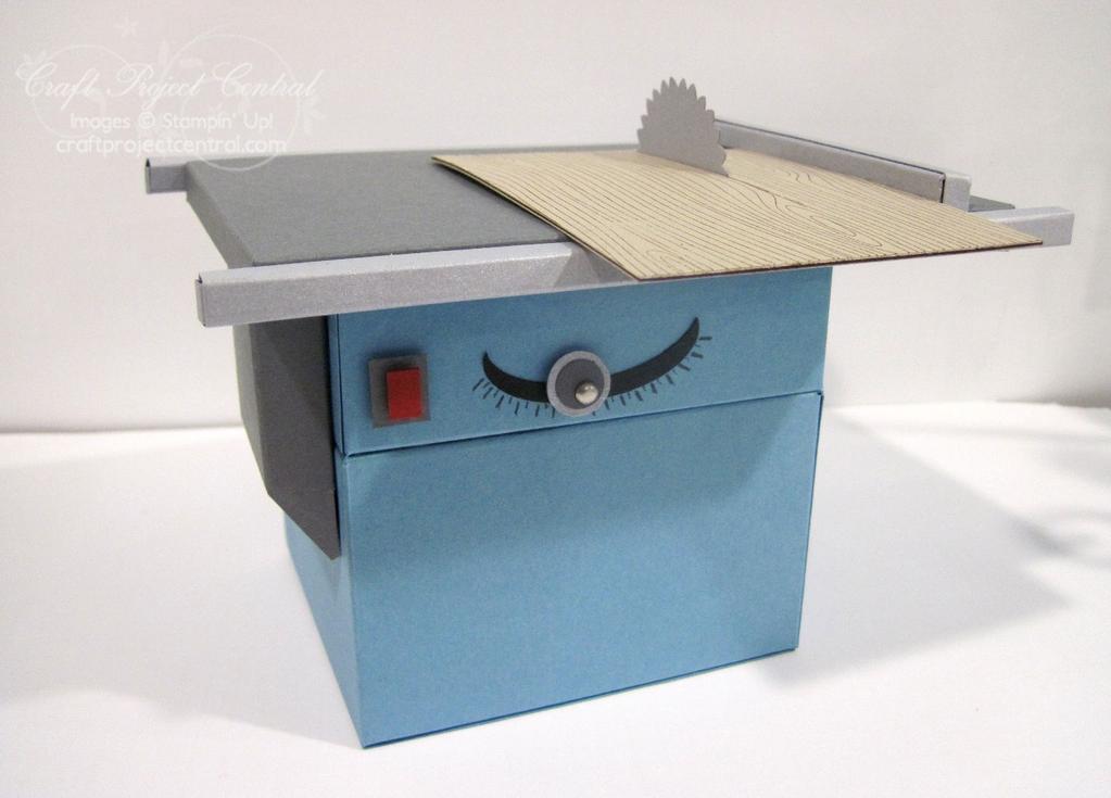 This interactive Table Saw Gift Card Holder will require the recipient to do just a little bit of work to get the gift card out and looks like a table saw ready to cut a
