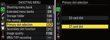 Primary Slot Selection 71 File Number Sequence Custom Setting Menu > d Shooting/display > d6 File number sequence controls the File number sequence.
