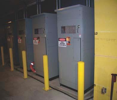 Power is supplied from shore via 4160/480VAC transformers.