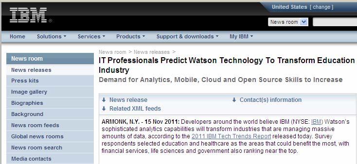 opportunity for IBM Watson s abilities Healthcare and