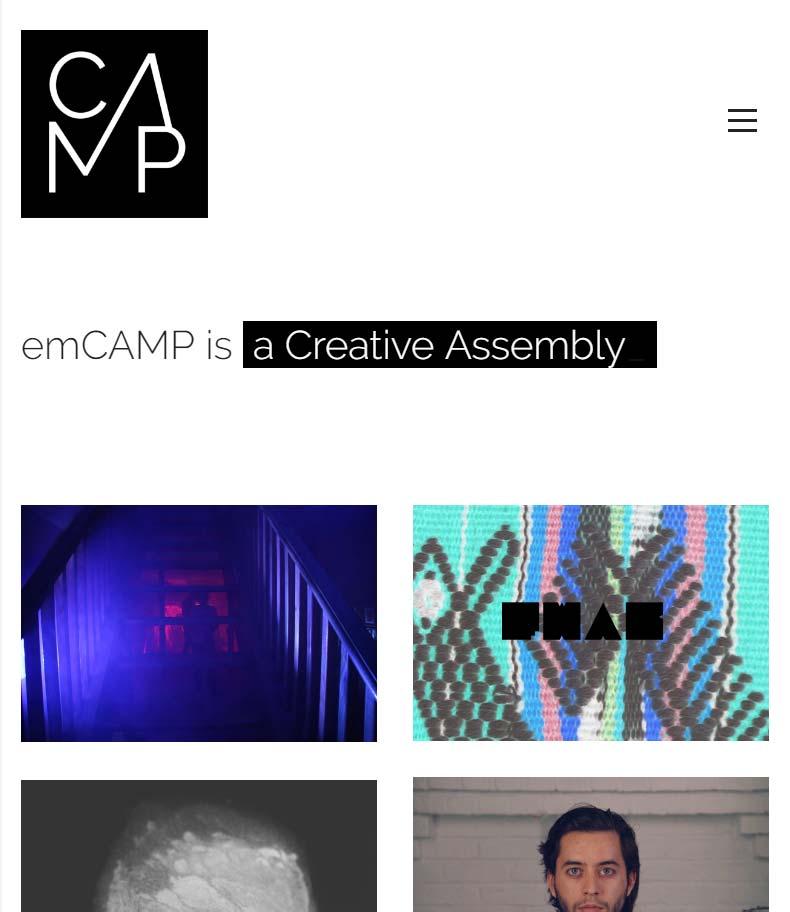 emcamp Emerging media at the Creative Assembly of Media Practitioners (emcamp) is an international art collective