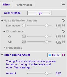 Filter Tuning Assist (optional) Filter Tuning Assist is a special tool, which facilitates adjustment of other filter settings by helping to better see the influence of other settings in preview.