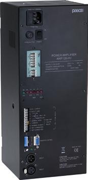 AWF/HV and AXF/HV range Industrial amplifiers 4 kv insulation The peculiarity of these amplifiers is that they are able to withstand high voltages between the mains power supply/loudspeaker outputs