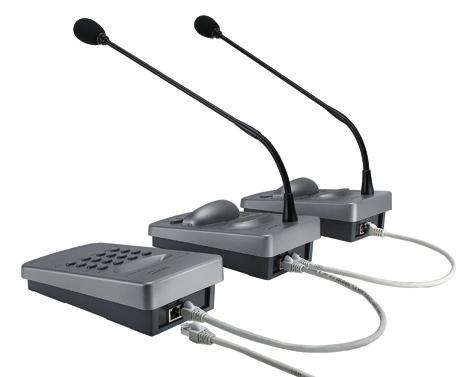 recording) 1 microphone input and 2 line inputs (tape and aux) ACCESSORIES CS2080 CS2100 Conference-hall display panel - CT2001 (max 4) Fixing mounting kit for microphone units Remote interface to
