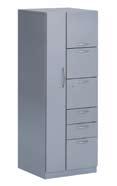 Towers 33 Three front styles: flush steel, proud steel and proud wood Five pull styles: integral, jazz, contemporary, bar and handle Drawer fronts are removable and interchangeable Optional tops
