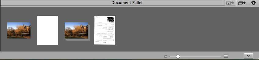 Utilizarea opţiunii Document Pallet (Palet documente) Opţiunea Document Pallet (Palet documente) ajută la colectarea imaginilor sau documentelor astfel încât să le puteţi converti în PDF, să le