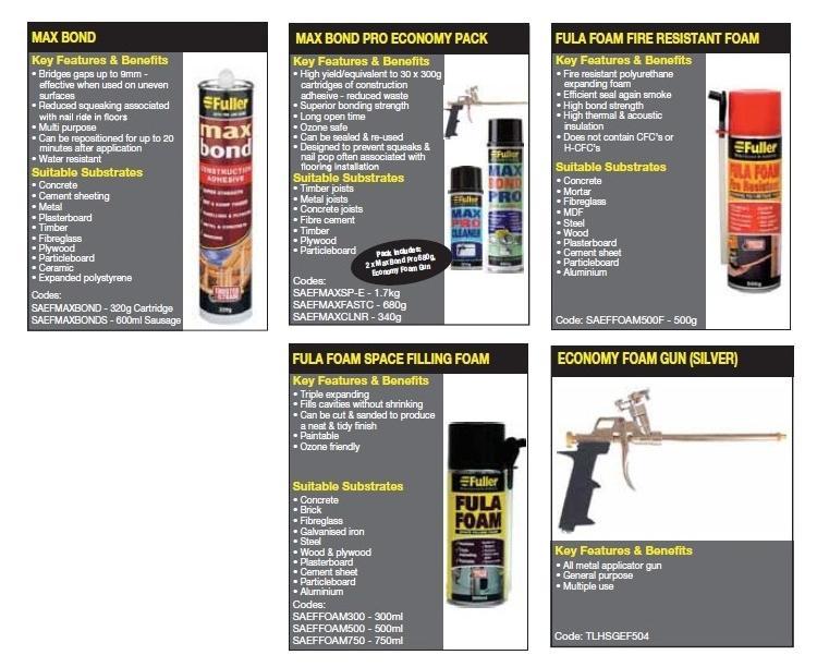 All associated screws and glues will be available from the distributor.