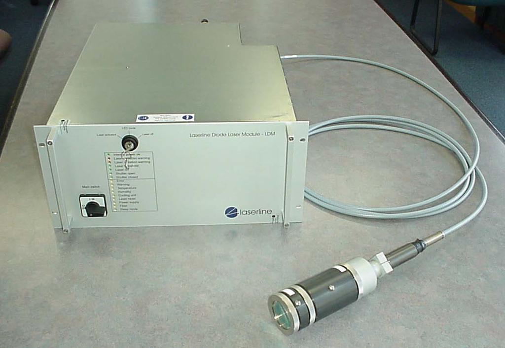 350-W Laserline pump laser (1 of 2) 5-m delivery fiber Rack unit with