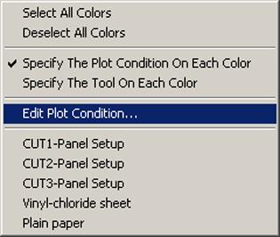 ..] The screen moves to [Output Condition Setup] dialog where you can edit plot conditions.