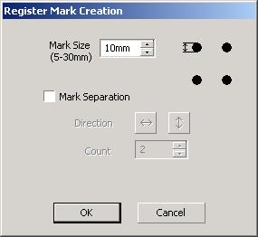 3-2. Making Mark with CF2/DC series 1 Point the position to create a Mark. Enclose the object with the rectangle tool. 2 Click Register Mark Creation button in the FineCut menu.
